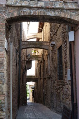 Montefalco, Perugia, Umbria, İtalya 'nın tarihi binaları