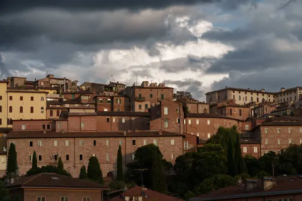 Perugia 'nın tarihi binaları, Umbria bölgesi, İtalya