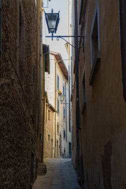 Cortona 'nın tarihi binaları, Arezzo ili, Toskana, İtalya