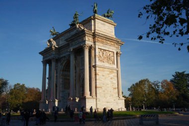 Arco della Pace, historic arch in Milan, Lombardy, Italy