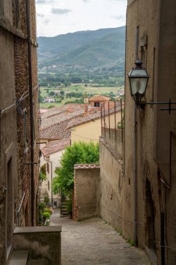 Castiglion Fiorentino 'nun tarihi binaları, Arezzo ili, Toskana, İtalya