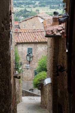 Castiglion Fiorentino 'nun tarihi binaları, Arezzo ili, Toskana, İtalya