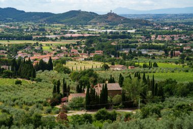 Castiglion Fiorentino 'nun tarihi binaları, Arezzo ili, Toskana, İtalya