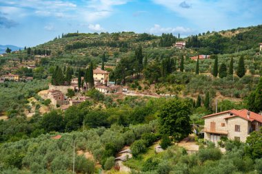 Castiglion Fiorentino 'nun tarihi binaları, Arezzo ili, Toskana, İtalya