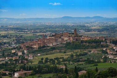 Castiglion Fiorentino 'nun tarihi binaları, Arezzo ili, Toskana, İtalya