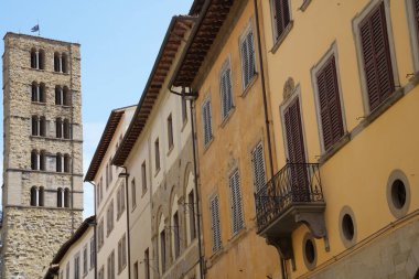Arezzo, Toskana, İtalya 'nın tarihi binaları.