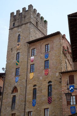 Arezzo, Toskana, İtalya 'nın tarihi binaları.