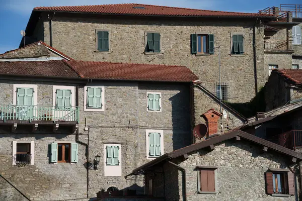 stock image Mulazzo, historic town in Lunigiana, Tuscany, Italy, at morning