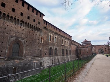Castello Sforzesco, Milano 'da ortaçağ kalesi, Lombardiya, İtalya