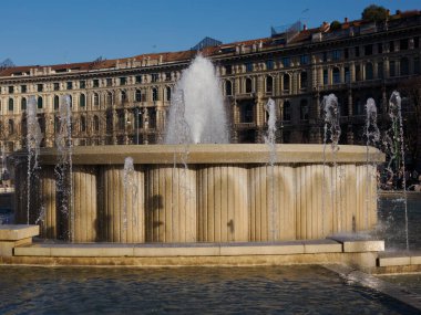 Milano, Lombardy, İtalya 'daki ünlü şato çeşmesi.