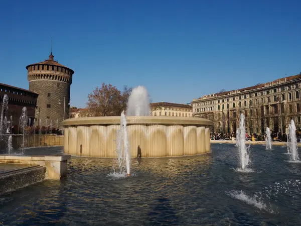 Stock image The famous fountain of the castle in Milan, Lombardy, Italy