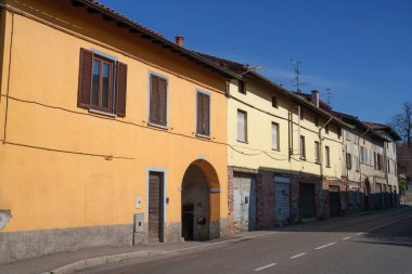 Cermenate 'nin eski binaları, Como ili, Lombardy, İtalya