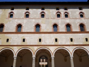 Castello Sforzesco, Milano 'da ortaçağ kalesi, Lombardiya, İtalya