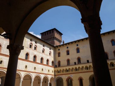 Castello Sforzesco, Milano 'da ortaçağ kalesi, Lombardiya, İtalya