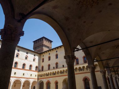Castello Sforzesco, Milano 'da ortaçağ kalesi, Lombardiya, İtalya