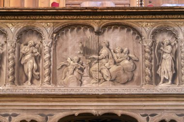 Interior of the historic Monza cathedral, Lombardy, Italy clipart