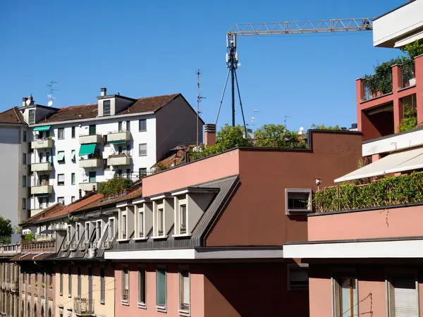 Stock image Residential buildings along via Piero della Francesca in Milan, Lombardy, Italy