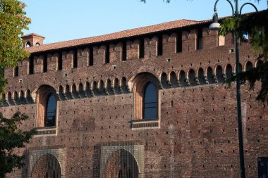 Castello Sforzesco, Milano 'da ortaçağ kalesi, Lombardiya, İtalya