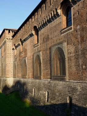 Castello Sforzesco, Milano 'da ortaçağ kalesi, Lombardiya, İtalya