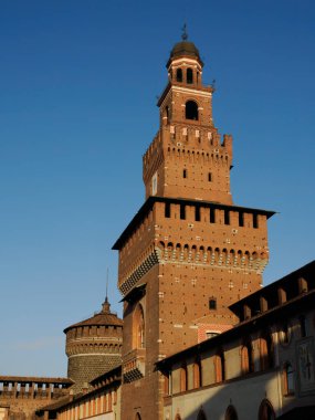 Castello Sforzesco, Milano 'da ortaçağ kalesi, Lombardiya, İtalya