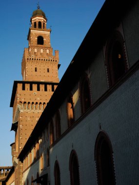 Castello Sforzesco, Milano 'da ortaçağ kalesi, Lombardiya, İtalya