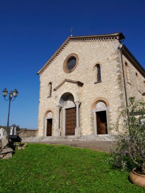 Sant Ambrogio al Monte church at Monte di Rovagnate, Lecco province, Brianza, Lombardy,  Italy clipart