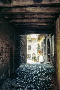 Perouges, Ain, Auvergne-Rhone-Alpes bölgesindeki ortaçağ köyü, Fransa