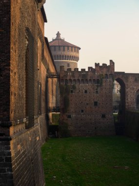 Castello Sforzesco, Milano 'da ortaçağ kalesi, Lombardiya, İtalya