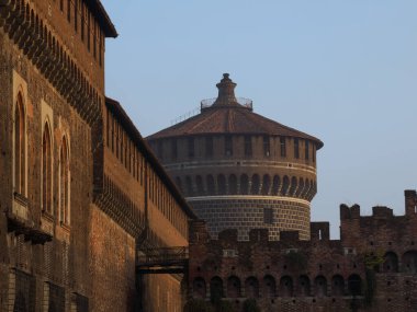 Castello Sforzesco, Milano 'da ortaçağ kalesi, Lombardiya, İtalya