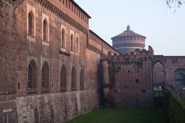 Castello Sforzesco, Milano 'da ortaçağ kalesi, Lombardiya, İtalya