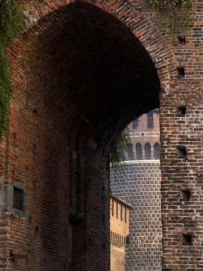 Castello Sforzesco, Milano 'da ortaçağ kalesi, Lombardiya, İtalya