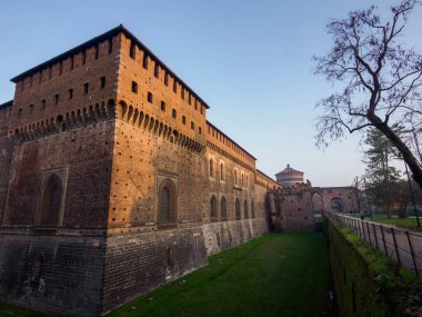 Castello Sforzesco, Milano 'da ortaçağ kalesi, Lombardiya, İtalya