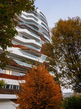 Citylife, modern commercial and residential district in Milan, Lombardy, Italy, with the Three Towers clipart