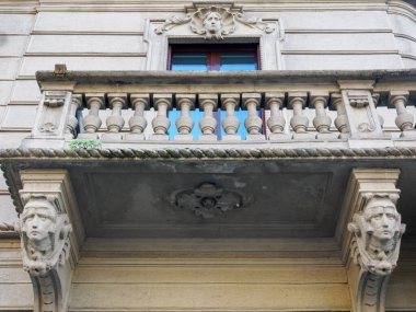 Telemaco Signorini üzerinden tarihi konut binası ve Milan, Lombardy, İtalya 'daki Teodorico kasabası.