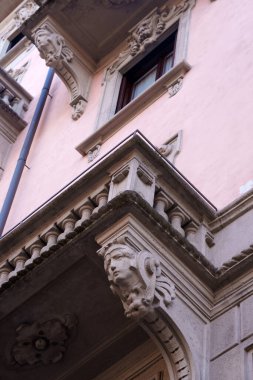 Telemaco Signorini üzerinden tarihi konut binası ve Milan, Lombardy, İtalya 'daki Teodorico kasabası.