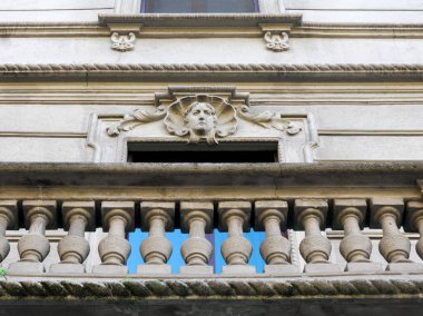 Historic residential building along via Telemaco Signorini and viale Teodorico in Milan, Lombardy, Italy clipart