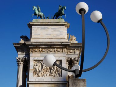 The historic arch known as Arco della Pace in Milan, Lombardy, Italy clipart