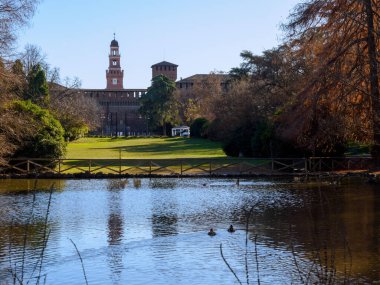 Parco Sempione, İtalya 'nın Milano kentindeki tarihi park, kışın