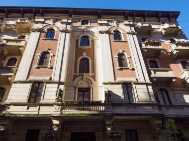 Aristide de Togni üzerinden eski bina Milano, Lombardiya, İtalya