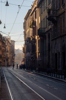 Residential buildings along via Bramante in Milan, Lombardy, Italy