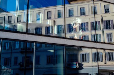 Feltrinelli binası, Viale Pasubio boyunca modern saray Porta Nuova, Milan, Lombardy, İtalya