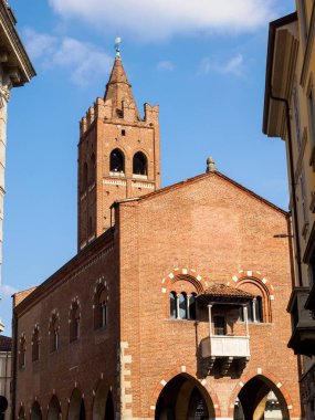 Arengario manzarası, Monza, Lombardy, İtalya 'daki tarihi saray