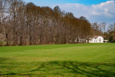 Monza, Brianza, Lombardy, İtalya parkı, kışın sonunda.