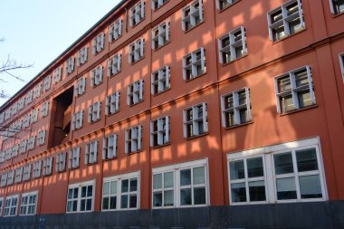 Bicocca, Milan Üniversitesi, Lombardy, İtalya. Dış bina inşa ediliyor