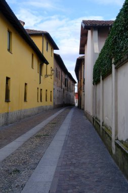 Pogliani üzerinden eski yol, Arluno, Milan 'da sokak, Lombardy, İtalya