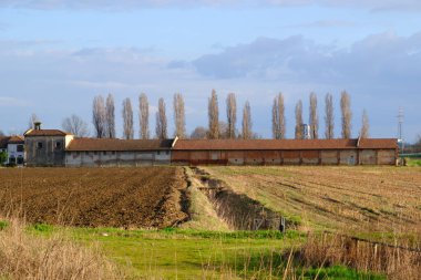 Mart ayında Milano, Rho yakınlarındaki kırsal alan, Lombardiya, İtalya, tarihi Cascina Ghisolfa