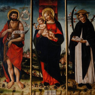 Milano, Lombardy, İtalya 'daki Santa Maria delle Grazie kilisesinin içi. Resim: Niccolo da Cremona