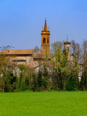 Marne, Brembate yakınlarındaki tarihi köy, Bergamo ili, Lombardy, İtalya, baharda
