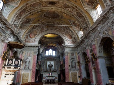 Barok tarzında tarihi San Giorgio Kilisesi Bonate Sotto, Bergamo, Lombardy, İtalya