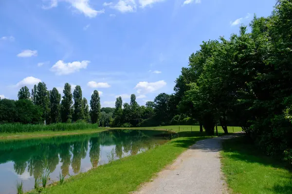 Parco Nord, Milano, Lombardy, İtalya 'daki halk parkı Mayıs ayında.